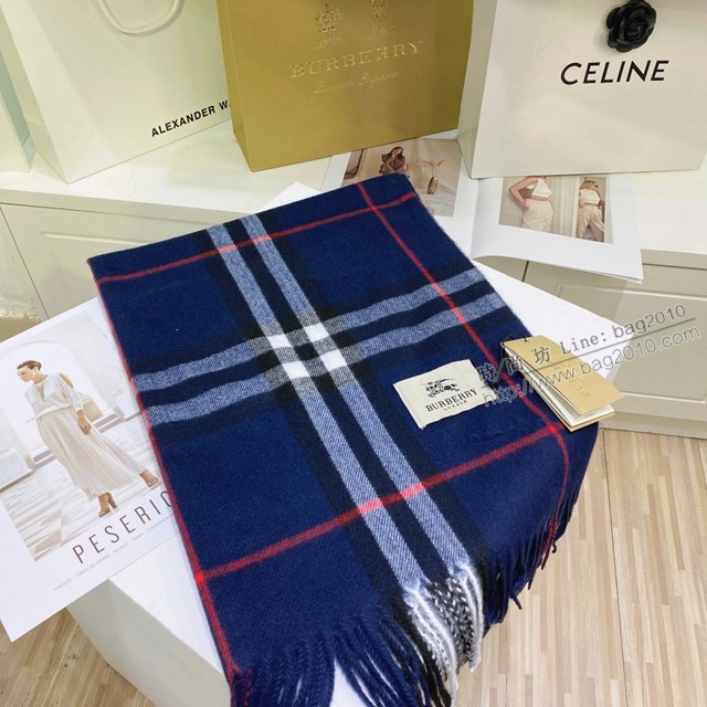 Burberry經典寬格混紡大披肩 經典格子女士圍巾披肩 巴寶莉2021新款羊毛羊絨圍巾  mmj1352